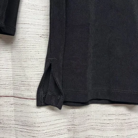 Chico’s Travelers Black Velvet Burnout Lace Bell Sleeve Top Blouse size 1 US M/8 - Picture 4 of 9